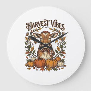 Herfst Kalf Shirt Vintage Gravure Oogst Pompoen Grote Klok