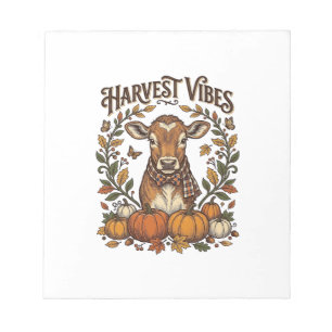 Herfst Kalf Shirt Vintage Gravure Oogst Pompoen Notitieblok