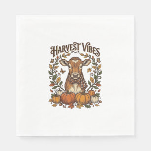 Herfst Kalf Shirt Vintage Gravure Oogst Pompoen Servet