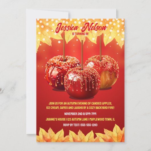 Herfst Kandij Appel Feestje Kaart (Voorkant)
