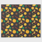 Herfst kaneelstokjes en Sinaasappels Naadloze Herf Cadeaupapier (Vlak)