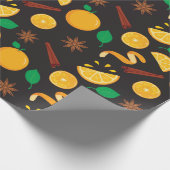 Herfst kaneelstokjes en Sinaasappels Naadloze Herf Cadeaupapier (Hoek)