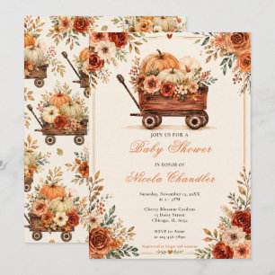 Herfst Kar Baby Shower Kaart