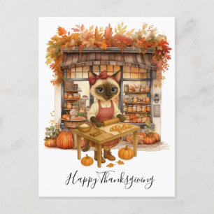 Herfst Kat Bakkerij Thanksgiving Herfst Kattenlief Feestdagenkaart