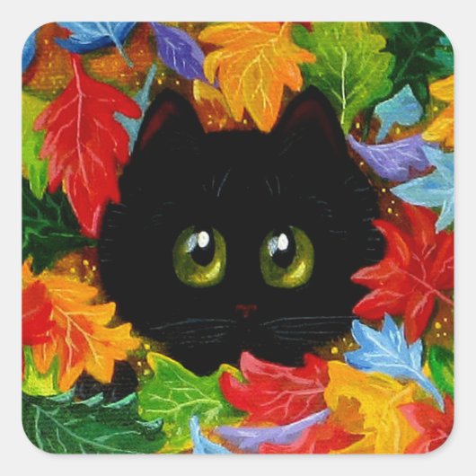 Herfst Kat Stickers Creationarts (Voorkant)