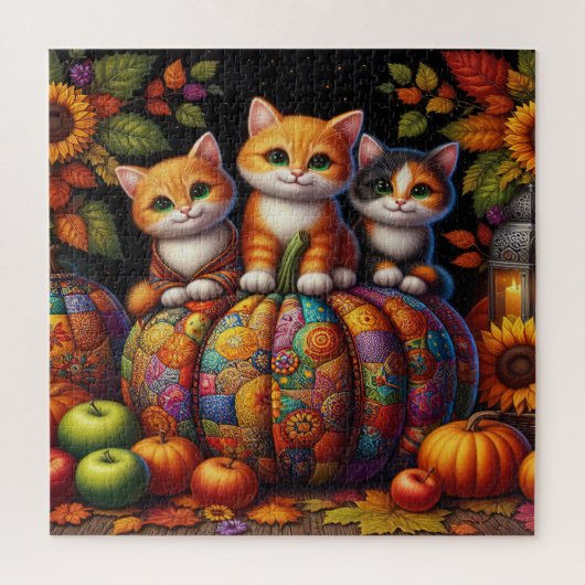 Herfst katten puzzel (Verticaal)