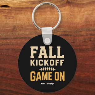 Herfst Kickoff Game Op Retro Voetbal Herfst Ontwer Sleutelhanger