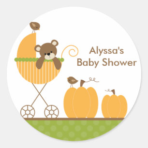 Herfst kinderwagen Baby shower Stickers