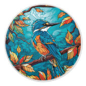 Herfst Kingfisher Keramische knop (Voorkant)