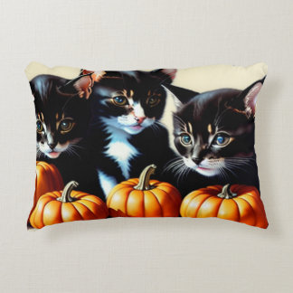 Herfst Kittens met pompoenen Accent Kussen