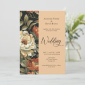 Herfst  Klei Bloemen Huwelijksuitnodiging Kaart (Staand voorkant)