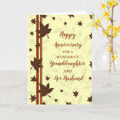 Herfst kleindochter en haar man Jubileum Kaart (Gele Bloem)