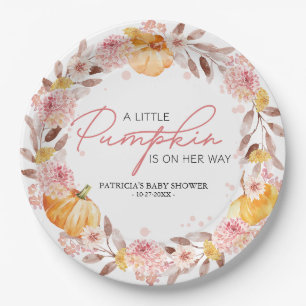 Herfst "Kleine Pompoen" Baby Shower Persoonlijk Papieren Bordje