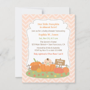 Herfst Kleine Pompoen Baby Shower Uitnodigingen