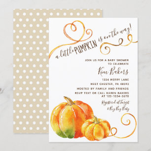 Herfst kleine pompoen herfst Baby shower uitnodigi Kaart