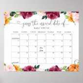 Herfst Kleine pompoen Raad de uitgerekende datum k Poster (Voorkant)