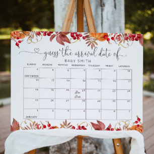 Herfst Kleine pompoen Raad de vervaldatum kalender Poster