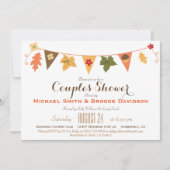 Herfst Kleur Bladeren Bunting Paren Trouwdouche Kaart (Voorkant)