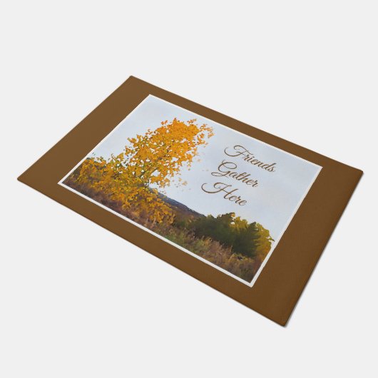 Herfst Kleur katoenhoutboom Impressionist Art Quot Deurmat (Schuin)