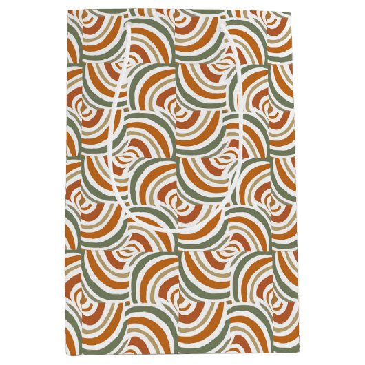 Herfst Kleuren Modern Boho Swirls Patroon Medium Cadeauzakje (Voorkant)