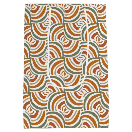 Herfst Kleuren Modern Boho Swirls Patroon Medium Cadeauzakje (Achterkant)