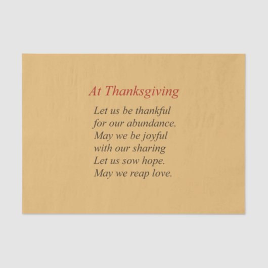 Herfst kleuren Thanksgiving gedicht Tissuepapier (Voorkant)