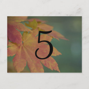 Herfst Kleuren Trouwtafel Nummer Briefkaart
