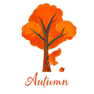 Herfst Kleurrijke Boom en Eekhoorn Hoodie