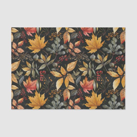Herfst kleurrijke Fall Leaves Rustieke Decoupage Tissuepapier (Voorkant)