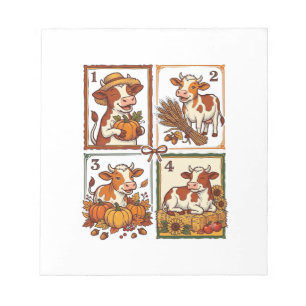 Herfst Koe Kwartet Vintage Patchwork Boerderij Shi Notitieblok