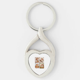 Herfst Koe Kwartet Vintage Patchwork Boerderij Shi Sleutelhanger