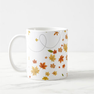 Herfst koffie mok met blaasjes