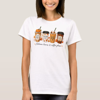 Herfst Koffiekoppen Pompoen Kruiden Trui Weer T-shirt