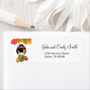 Herfst Kokeshi Doll - Green Kimono Geisha Girl Etiket