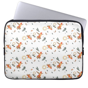Herfst Kolibrie Bloemmotief Laptop Hoezen