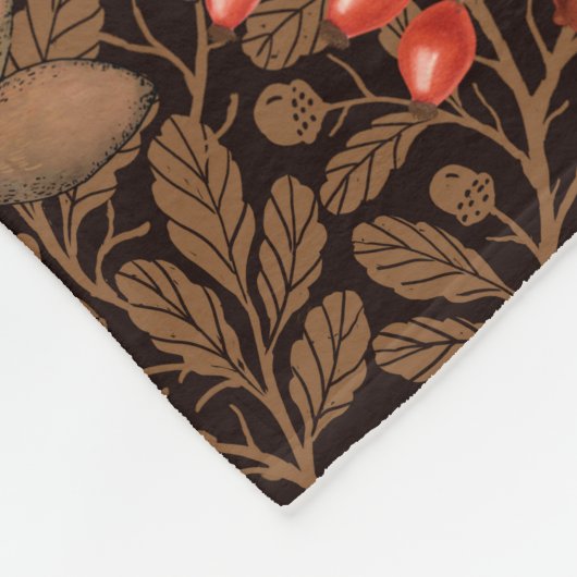 Herfst konijn op bruin fleece deken (Hoek)