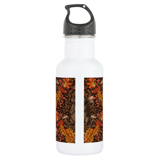 Herfst konijn op bruin waterfles (Achterkant)