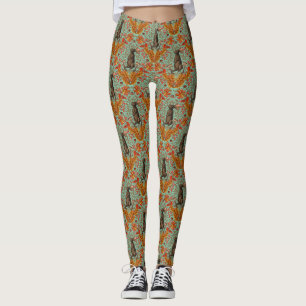 Herfst konijn op lichtgroen leggings