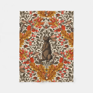 Herfst konijn op off white fleece deken