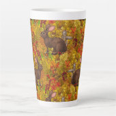 Herfst Konijn op oker Latte Mok (Voorkant)