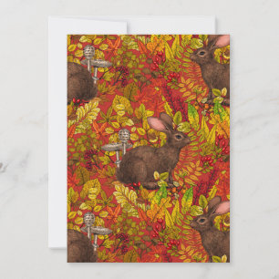 Herfst Konijn op rood