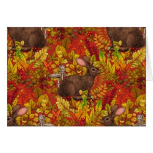 Herfst Konijn op rood