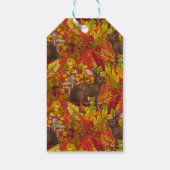 Herfst Konijn op rood Cadeaulabel (Achterkant)