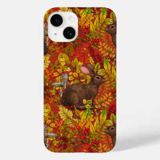 Herfst Konijn op rood Case-Mate iPhone 14 Hoesje
