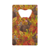 Herfst Konijn op rood Kredietkaart Flessenopener (Voorkant)