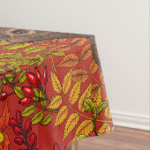 Herfst Konijn op rood Tafelkleed (Voorbeeld)