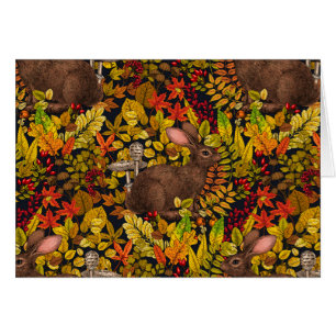 Herfst Konijn op zwart