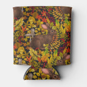 Herfst Konijn op zwart Blikjeskoeler (Voorkant)