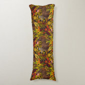 Herfst Konijn op zwart Lichaamskussen (Voorkant Verticaal)