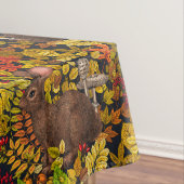 Herfst Konijn op zwart Tafelkleed (Voorbeeld)